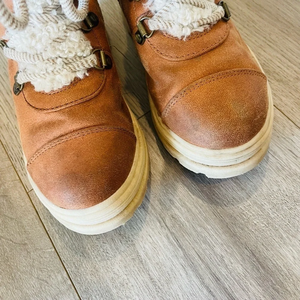 Art Class Girl’s Willa Zipper Lace-Up Combat Shearling Brown Faux Suede Boots 13